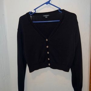Black button up sweater